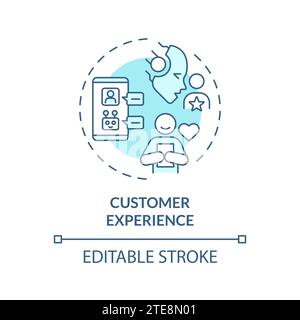 Concept d'icône de l'expérience client bleu simple ligne fine Illustration de Vecteur