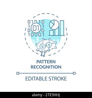 Concept d'icône de reconnaissance de motif bleu simple de ligne fine Illustration de Vecteur