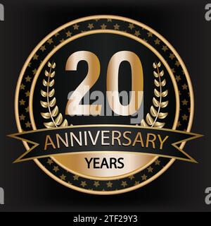 timbre distinctif du 20 e anniversaire Illustration de Vecteur