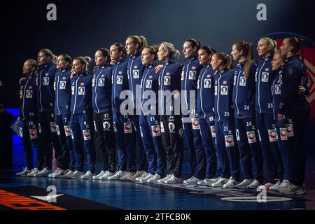 Herning, Danemark. 17 décembre 2023. Les joueurs de Norvège vus avant la finale du Championnat du monde de handball IHF 2023 entre la France et la Norvège à Jyske Bank Boxen à Herning. (Crédit photo : Gonzales photo - Morten Kjær). Banque D'Images