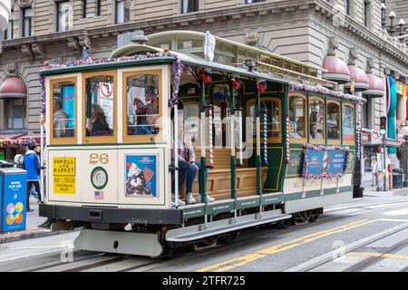 Tramway téléphérique à Union Square San Francisco Pride Weekend le 24 juin 2023 Banque D'Images