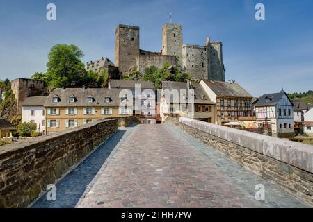 Château de Runkel, vieux pont de Lahn, Runkel sur la Lahn, Hesse, Allemagne, Europe Banque D'Images