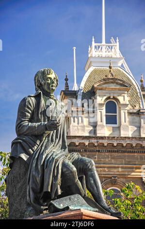 La Statue de Robert Leroux, l'octogone, Dunedin, Otago, île du Sud, Nouvelle-Zélande Banque D'Images