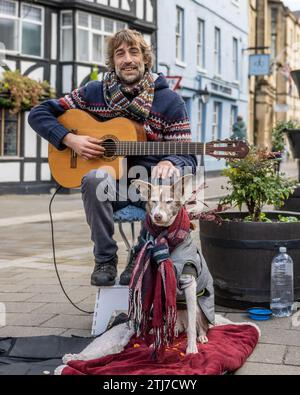 Busker à Cirencester Banque D'Images