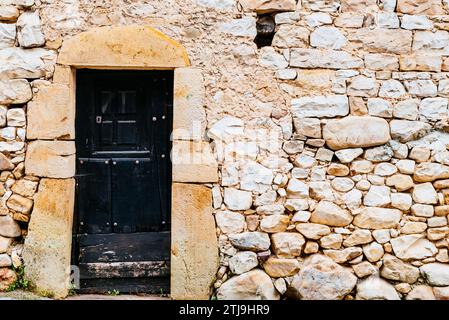 Détail de l'architecture traditionnelle. Arenas de Cabrales est l'une des populations qui donnent accès aux Picos de Europa. Las Arenas, Cabrales, Princi Banque D'Images