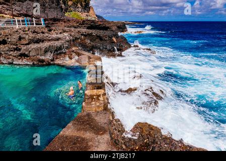 Piscines d'eau de mer El Charco Azul. San Andrés y sauces, la Palma, Santa Cruz de Tenerife, Islas Canarias, Espagne, Banque D'Images