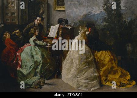 Francisco Domingo marqués (1842-1920) Peintre espagnol. Intérieur de l'atelier de Muñoz Degrain à Valence, 1867. Huile sur panneau, 38 x 50 cm. Détails. Musée du Prado. Madrid. Espagne. Banque D'Images