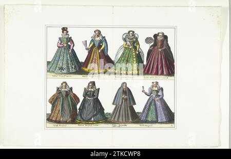 Double assiette avec huit femmes habillées selon la mode française, ca. 1580, 1872 - 1875 Double assiette avec huit femmes habillées selon la mode française, ca. 1580. Partie de la série Habitus Varianum Gentium, estampes de costumes en fac-similé, planche 32. Imprimeur : BelgiumPublisher : Bruxelles papier France Double assiette avec huit femmes habillées selon la mode française, ca. 1580. Partie de la série Habitus Varianum Gentium, estampes de costumes en fac-similé, planche 32. Imprimeur : BelgiumPublisher : Brussels Paper France Banque D'Images