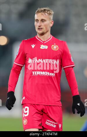 Bartlomiej Pawlowski de Widzew Lodz vu lors du match de football polonais PKO Ekstraklasa League 2023/2024 entre Puszcza Niepolomice et Widzew Lodz au stade de Cracovia. Score final ; Puszcza Niepolomice 1:0 Widzew Lodz. Banque D'Images