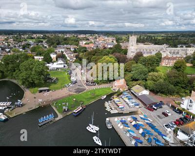 Christchurch port Dorset UK drone, aérien Banque D'Images