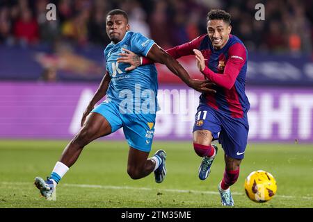 Barcelone, Espagne. 20 décembre 2023. BARCELONE, ESPAGNE - DÉCEMBRE 20 : .Raphinha du FC Barcelone pendant le match de la Liga EA Sports entre le FC Barcelone et UD Almeria au Estadi Olimpic Lluis Companys le 20 décembre 2023 à Barcelone, Espagne (crédit image : © David Ramirez/DAX via ZUMA Press Wire) USAGE ÉDITORIAL UNIQUEMENT! Non destiné à UN USAGE commercial ! Banque D'Images