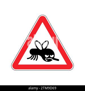 Signe attention Mosquito. Moustiques attention ! Illustration de Vecteur