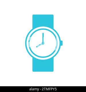 Montre à main. Montre-bracelet simple. À partir du jeu d'icônes bleues Illustration de Vecteur