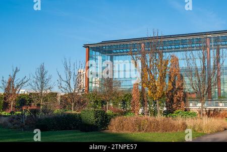 Parc André Citroën, dans le sud-ouest de Paris, en hiver, France Banque D'Images