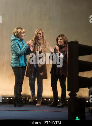 Madrid, 12/03/2015. Début de la campagne électorale du PP en présence du Président du Gouvernement, Mariano Rajoy, Soraya Sáenz de Santamaría, Esperanza Aguirre, Cristina Cifuentes et Pío García Escudero. Photo : Ángel de Antonio ARCHDC. Crédit : Album / Archivo ABC / Ángel de Antonio Banque D'Images