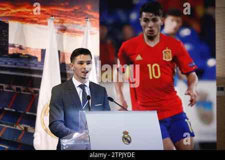 Madrid, 01/07/2019. Présentation officielle de Brahim Díaz en tant que nouveau joueur du Real Madrid. Photo : Guillermo Navarro ARCHDC. Crédit : Album / Archivo ABC / Guillermo Navarro Banque D'Images