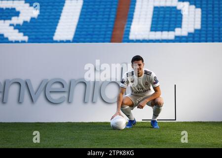 Madrid, 01/07/2019. Présentation officielle de Brahim Díaz en tant que nouveau joueur du Real Madrid. Photo : Guillermo Navarro ARCHDC. Crédit : Album / Archivo ABC / Guillermo Navarro Banque D'Images