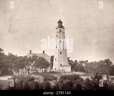 Il participe au phare de Sandy Hook dans le New Jersey le 1913 août Banque D'Images