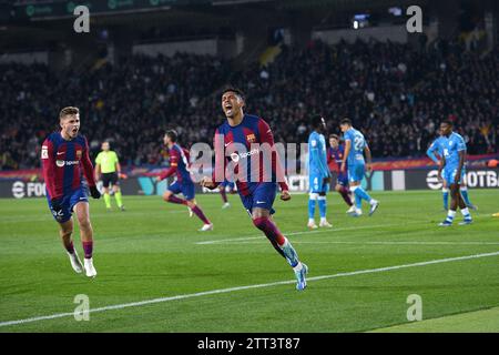 Barcelone, ESP. 20 décembre 2023. FC BARCELONA vs UD ALMERIA 20 décembre 2023 Raphina (11) du FC Barcelone célèbre avoir marqué le premier but de son équipe lors du match entre le FC Barcelone et UD Almeria correspondant à la dix-huit journée de la Liga EA Sports à l'Olimpic Stadium Lluis Companys de Montjuïc à Barcelone, Espagne. Crédit : Rosdemora/Alamy Live News Banque D'Images