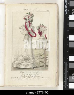 Petit mail des dames 1825 (295), 1825 Imprimer du magazine de mode petit courrier des Dames (1821-1868). Gravure sur papier impression du magazine de mode petit courrier des Dames (1821-1868). gravure sur papier Banque D'Images