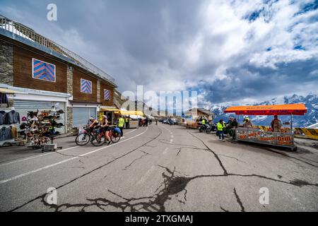 Au sommet du col du Stelvio près de Bormio, en Italie Banque D'Images