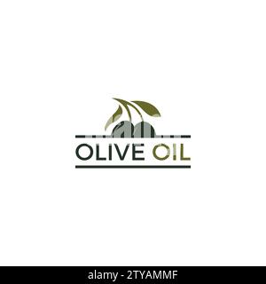 Modèle de logo huile d'olive Illustration de Vecteur
