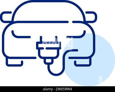 Véhicule électrique. Voiture et prise. Icône Pixel Perfect Illustration de Vecteur