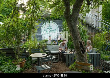 Gartenrestaurant Daheme im Garten, Schillergäßchen, Jena, Thüringen, Deutschland Banque D'Images