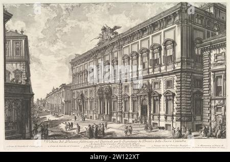 Vue du Palazzo della Consulta sur le Quirinal abritant le Secreteriat papal, depuis Vedute di Roma (vues romaines) 1955 par Giovanni Battista Piranesi Banque D'Images