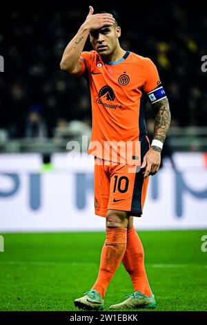 Milan, Italie, 20/12/2023, Lautaro Martinez du FC Internazionale lors du match de football italien de la Coppa Italia FC Internazionale vs Bologne au stade San Siro de Milan, Italie le 20 décembre 2023 crédit : Piero Cruciatti/Alamy Live News Banque D'Images