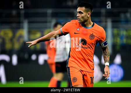 Milan, Italie, 20/12/2023, Lautaro Martinez du FC Internazionale lors du match de football italien de la Coppa Italia FC Internazionale vs Bologne au stade San Siro de Milan, Italie le 20 décembre 2023 crédit : Piero Cruciatti/Alamy Live News Banque D'Images