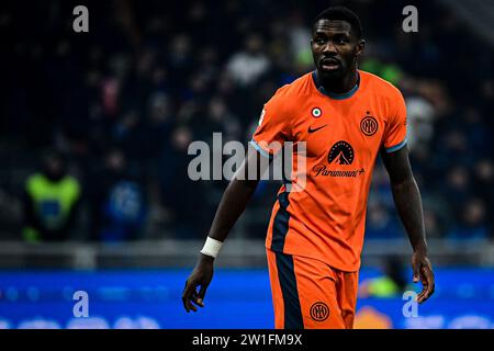 Milan, Italie, 20/12/2023, Marcus Thuram du FC Internazionale regarde lors du match de football italien de la Coppa Italia FC Internazionale vs Bologne au stade San Siro de Milan, Italie le 21 décembre 2023 Credit : Piero Cruciatti/Alamy Live News Banque D'Images