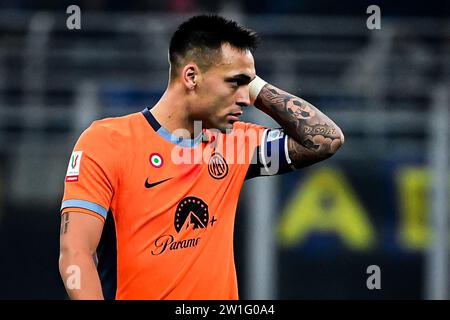 Milan, Italie, 20/12/2023, Lautaro Martinez du FC Internazionale lors du match de football italien de la Coppa Italia FC Internazionale vs Bologne au stade San Siro de Milan, Italie le 20 décembre 2023 crédit : Piero Cruciatti/Alamy Live News Banque D'Images