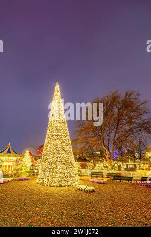 Un marché de Noël à Copenhague, Danemark. Banque D'Images