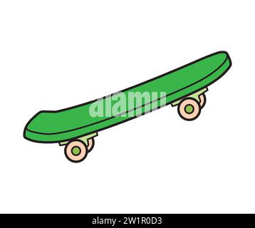 Illustration vectorielle d'icône de skateboard verte Illustration de Vecteur