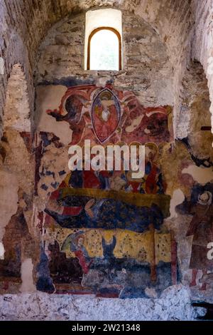 Peintures à l'intérieur de la Cattolica di Stilo, une église byzantine dans la commune de Stilo. Banque D'Images