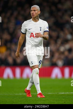 Londres, Royaume-Uni. 07 décembre 2023 - Tottenham Hotspur v West Ham United - Premier League - Tottenham Hotspur Stadium. Richarlison de Tottenham en action contre West Ham. Crédit photo : Mark pain / Alamy Live News Banque D'Images