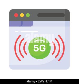 Conception vectorielle de navigateur réseau 5G dans un style moderne, icône de la technologie 5g. Illustration de Vecteur