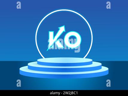Lettre Ko logo bleu. Conception de logo de vecteur pour les entreprises. Illustration de Vecteur