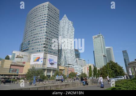 Hochhaus Zlote Tarasy, Hochhaus Zlota 44, Hotel Intercontinental, Emilii Plater, Geschäftsviertel, Warschau, Woiwodschaft Masowien, Polen Banque D'Images