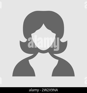 Icône avatar femme. Silhouettes de visages féminins. Servir d'avatars ou de profils pour des individus inconnus ou anonymes. Illustration vectorielle de réseau social Illustration de Vecteur