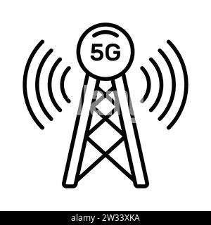 Conception de vecteur de tour de signal 5G dans un style moderne, icône facile à utiliser Illustration de Vecteur