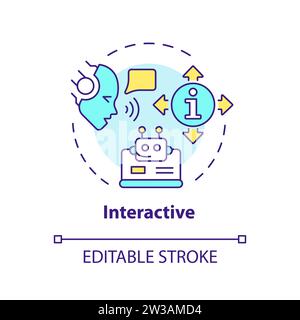 Concept d'icône interactive colorée simple et fine ligne Illustration de Vecteur
