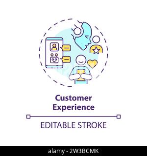 Concept d'icône d'expérience client colorée et simple en ligne fine Illustration de Vecteur