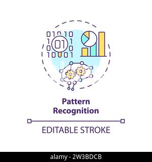 Concept d'icône de reconnaissance de motifs colorée simple de ligne fine Illustration de Vecteur