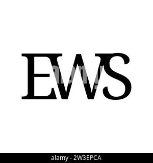 Conception de logo de lettre EWS avec fond blanc dans le logo vectoriel Illustrator. Vecteur de monogramme de typographie créative. Logo lettre EWS Illustration de Vecteur