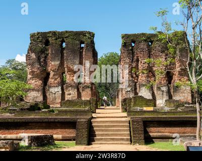 Ruines du palais royal, Polonnaruwa, Sri Lanka Banque D'Images