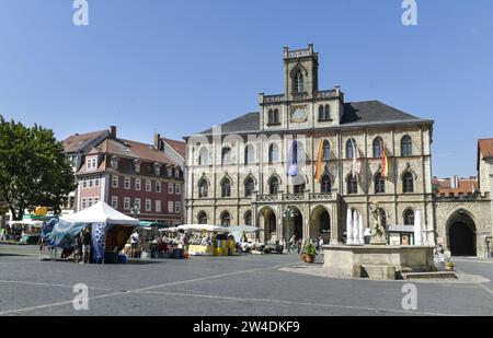 Altes Rathaus, Marktplatz, Weimar, Thüringen, Allemagne Banque D'Images