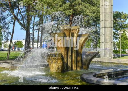 Denver-Brunnen, Werkstraße, Eisenhüttenstadt, Brandebourg, Allemagne Banque D'Images