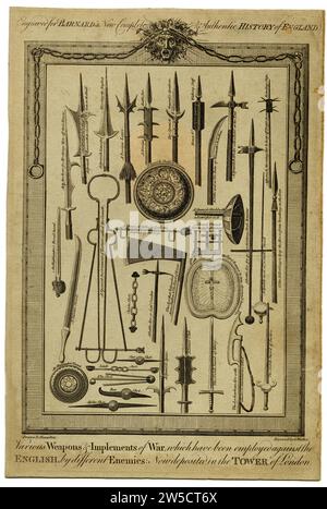 'Diverses armes et instruments de guerre, qui ont été employés contre les Anglais par différents ennemis. Maintenant déposé dans la Tour de Londres' 1794 Banque D'Images